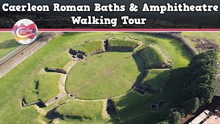 CAERLEON ROMAN BATHS amp AMPHITHEATRE WALES  Walking Tour  Pinned on Places [upl. by Ynez51]