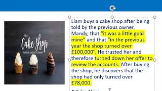 How to apply misrepresentation Liam cupcake scenario [upl. by Aicenet]