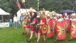 Roman Reenactment at the Amphitheatre in Caerleon Marching In [upl. by Cotterell]